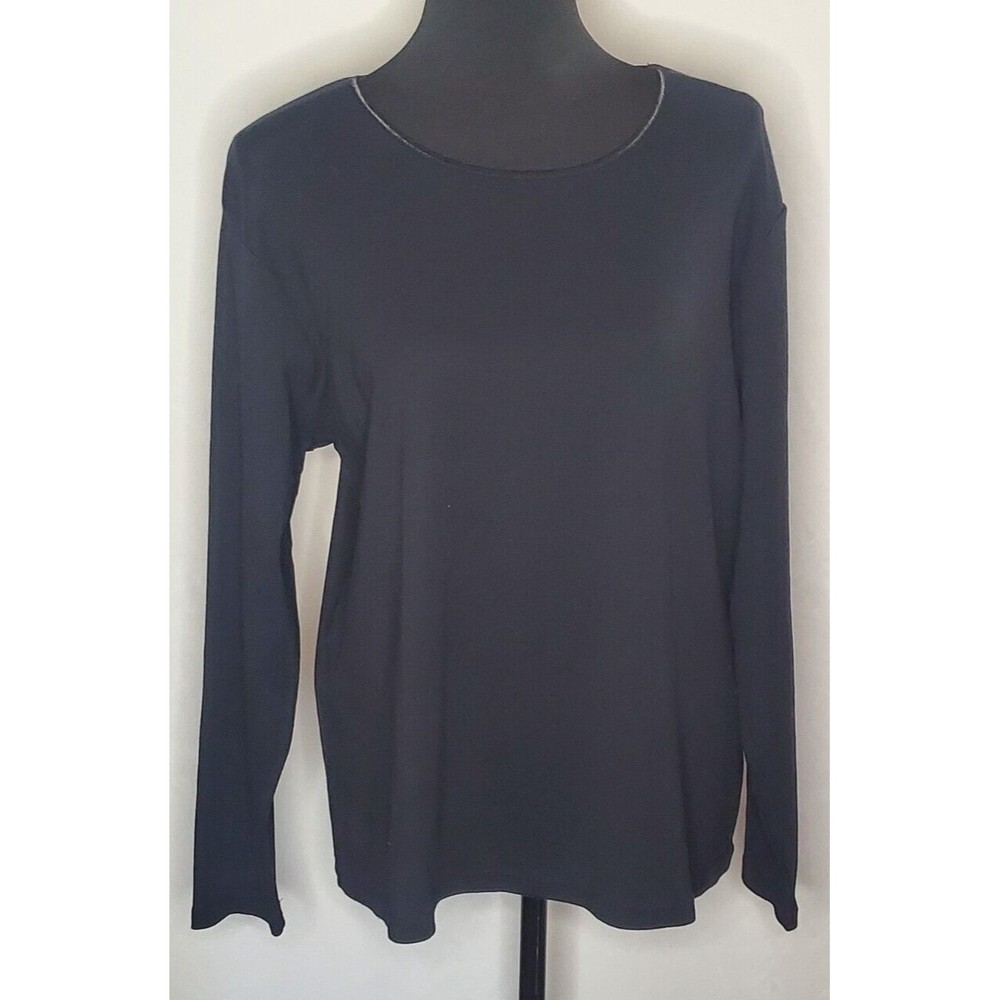 J.Jill Women's Black Long Sleeve T-Shirt Blouse 2XL Plus NWT New